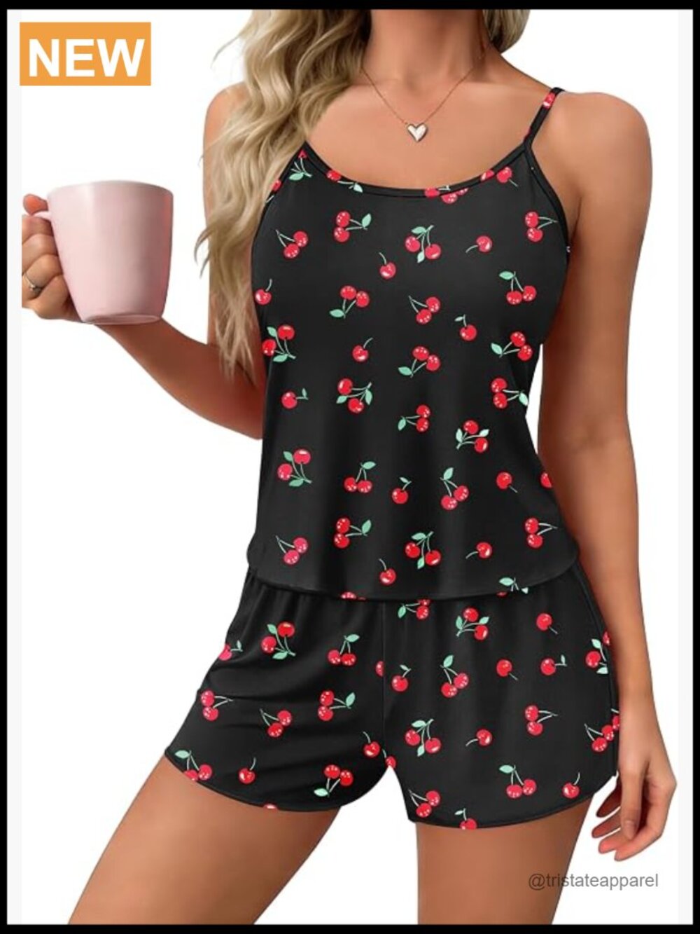 Criss Cross Back Cami Pajama Set, Sexy Split Shorts PJs